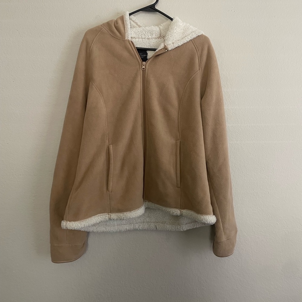 Tan sherpa zip up